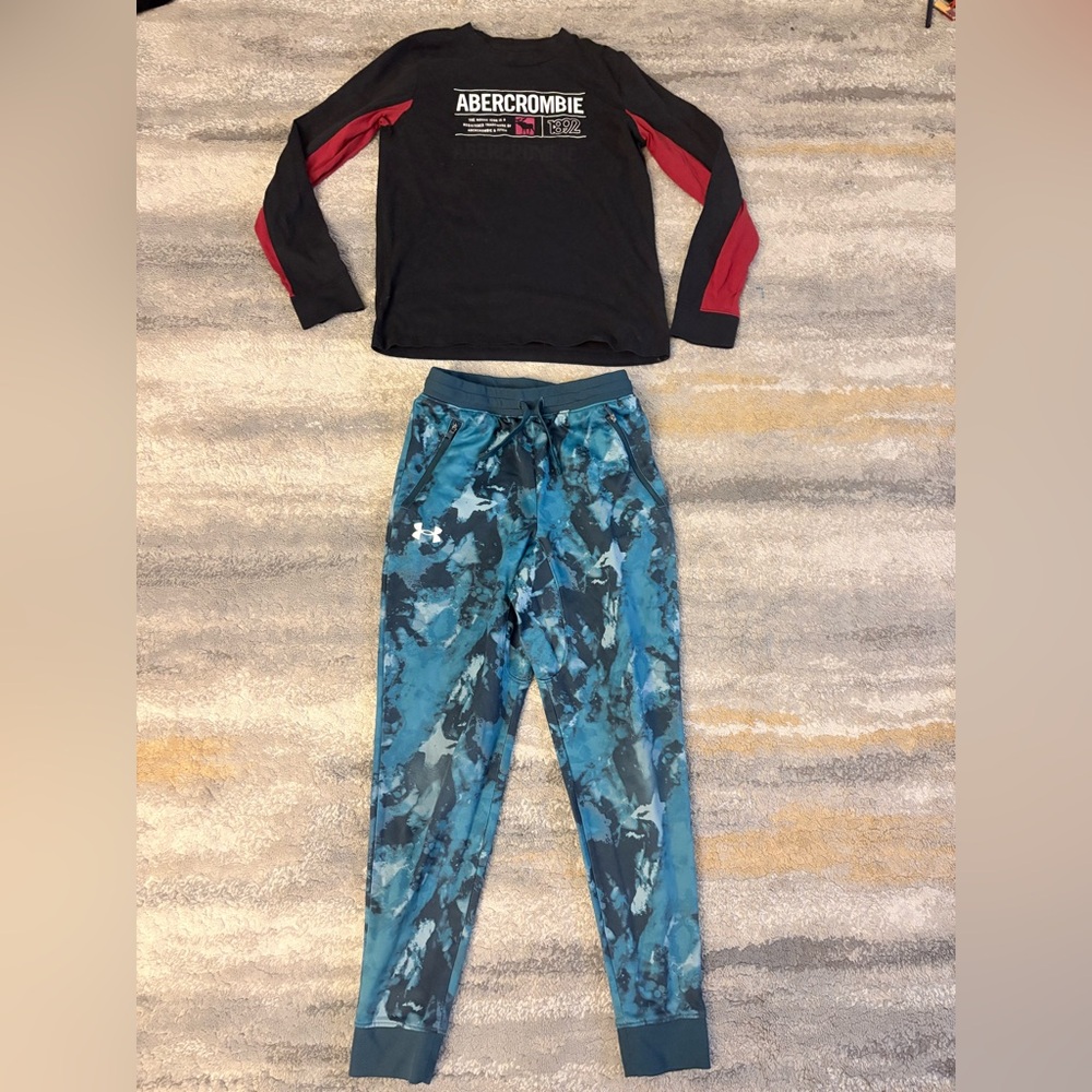 Under Armour pants and Abercrombie long shirt set